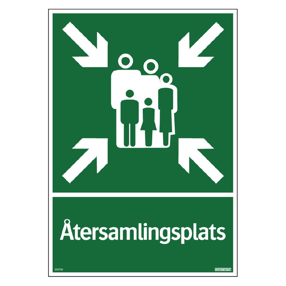 Skylt Återsamlingsplats 297x420mm Aluminum