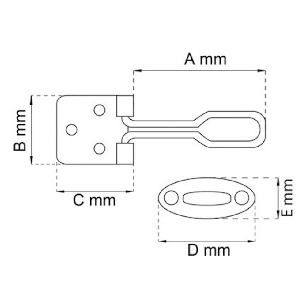 Trådhasp 5302 galv SB L=67