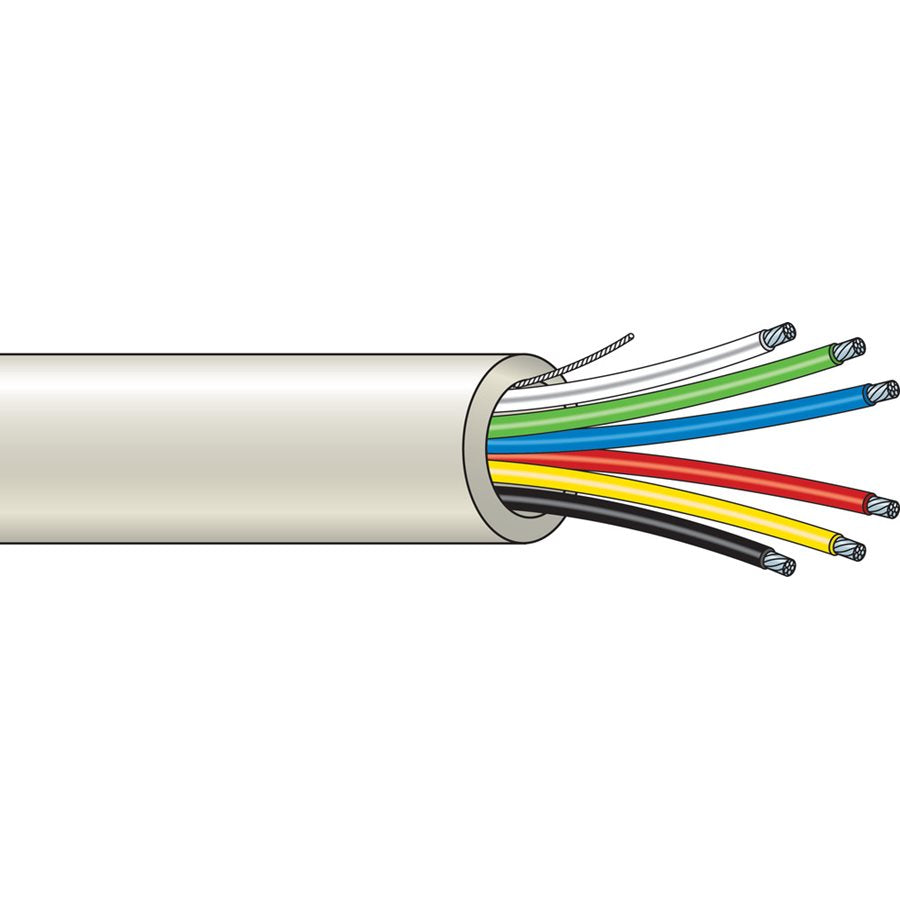 Kabel FKKB 6x0,2mm mjuk vit 100m