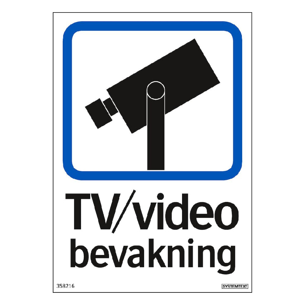 Dekal TV/Video bevak sjh dubbelsidig A6