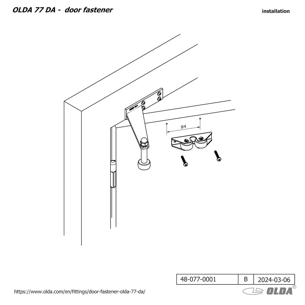Dörrhållare 77 DA svart