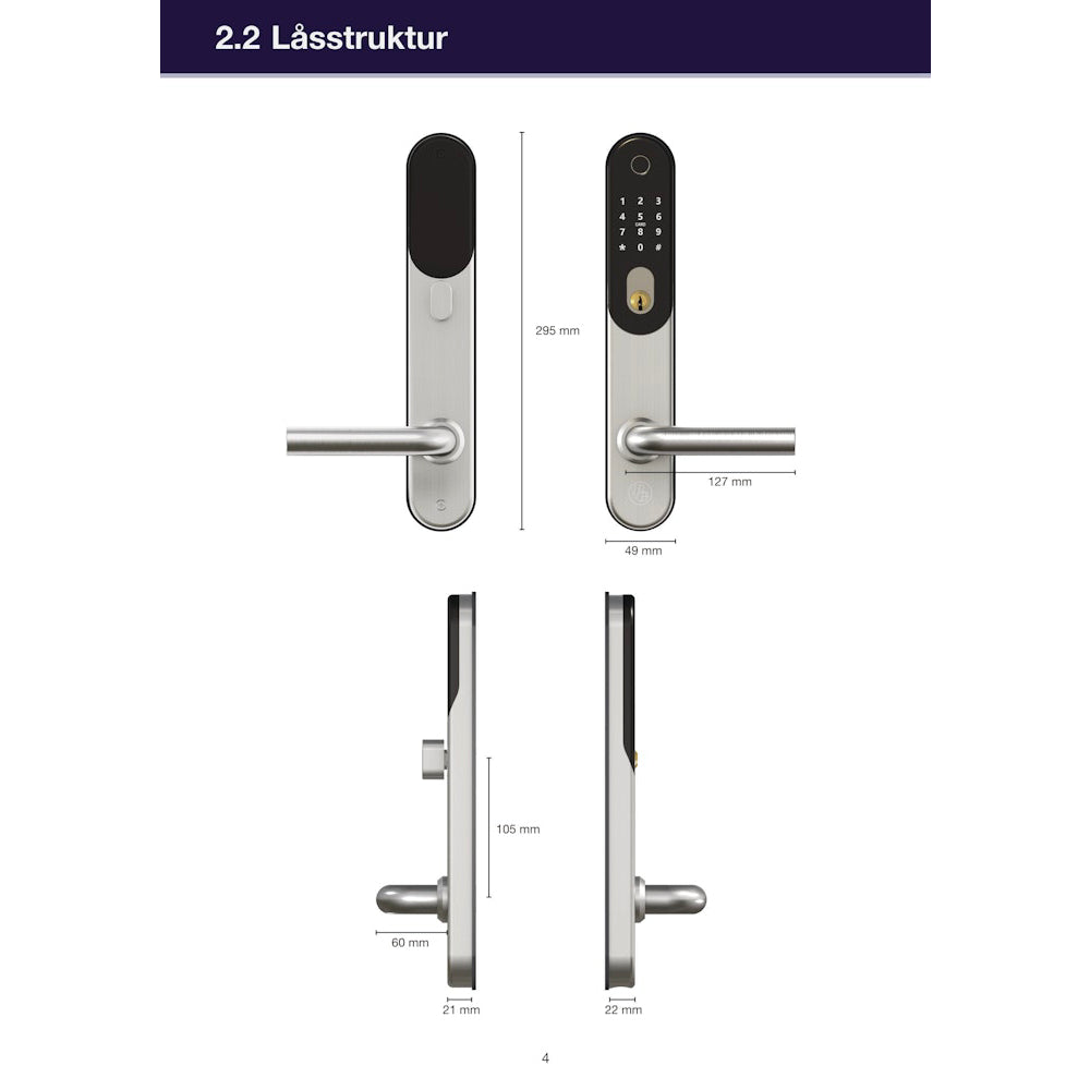 Kodlås BG5000 för ovalcylinder silver Kpl ASSA 2500