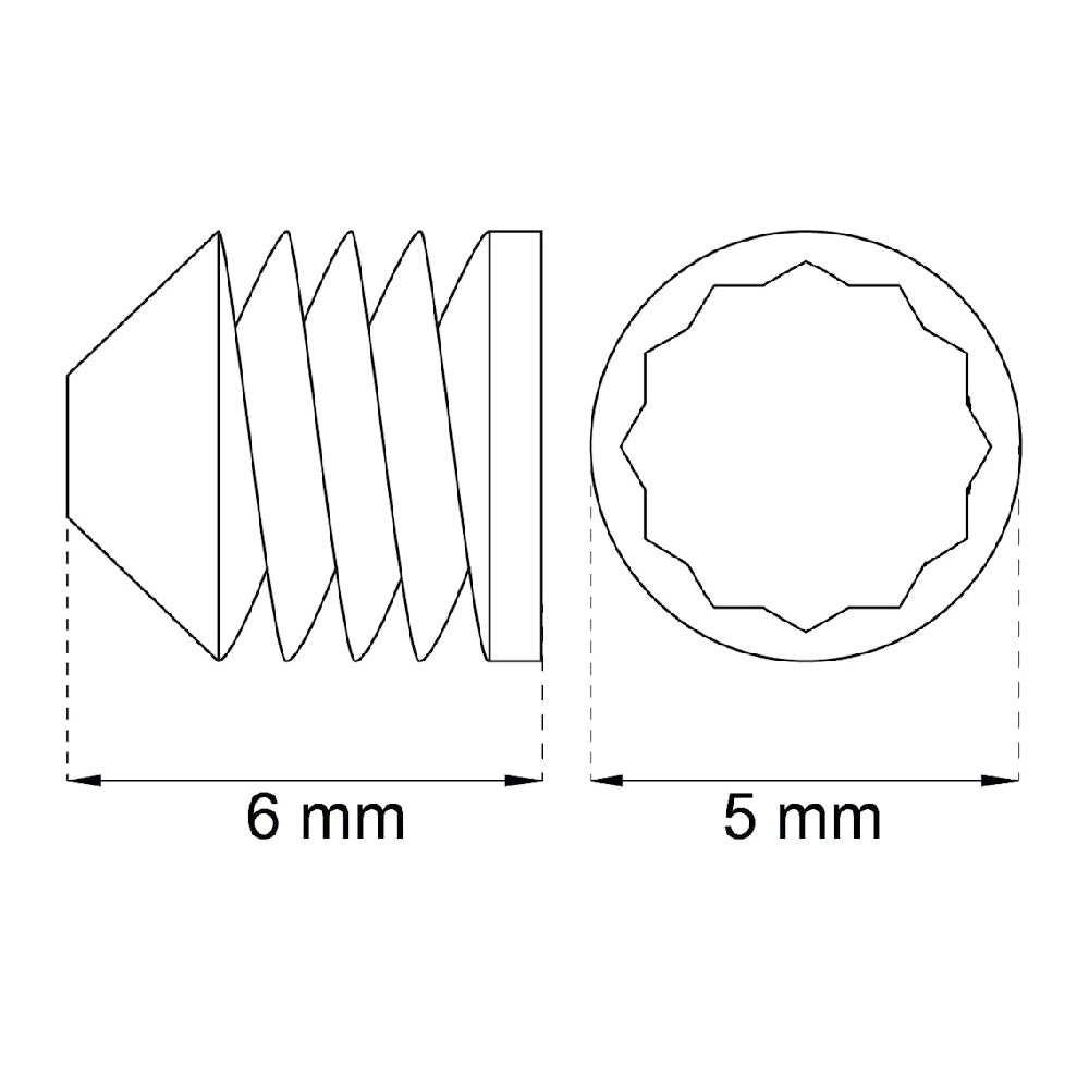 Stoppskruv insex M5 5st/SB
