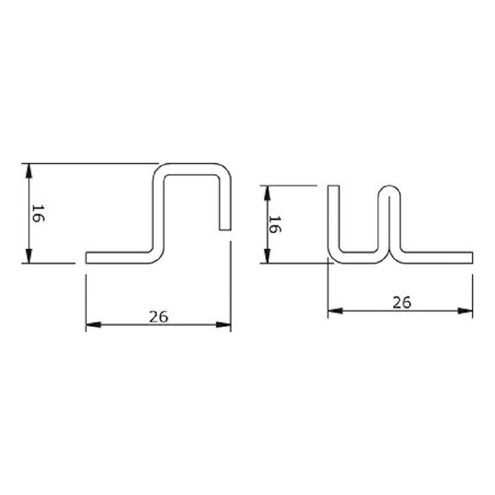 Brytskydd C-profilen UB 2115mm vit