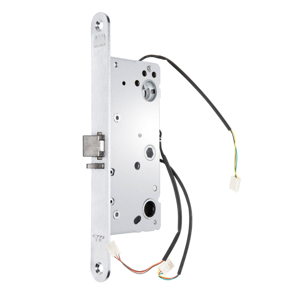 Låshus 772-70 MJ mikro vänster från ASSA ABLOY är ett låshus med utrymningsfunktion och inbyggd mikrobrytare MJ för statusindikering. Passar vänsterhängda dörrar med 70 mm dorndjup där elektrisk övervakning kombineras med säker utrymning.