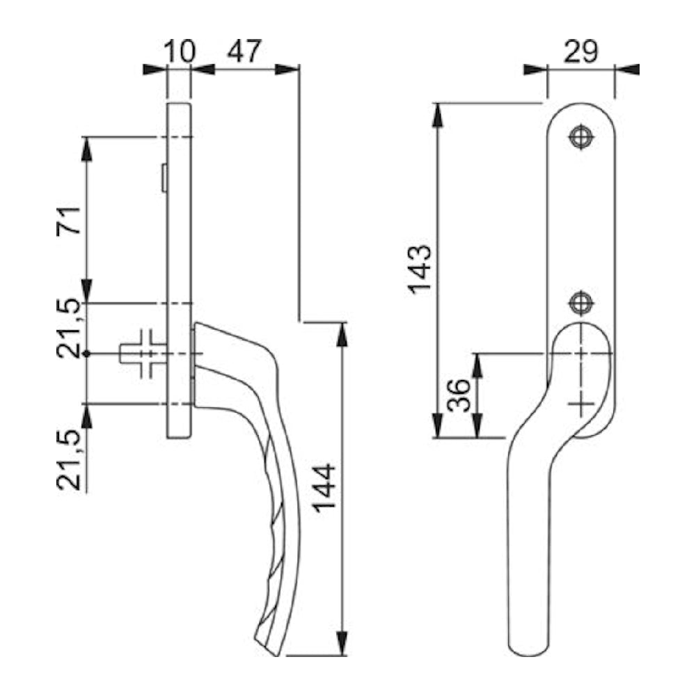 Handtag Tokyo 0710VK/350KL F1 8/53 Vä slät