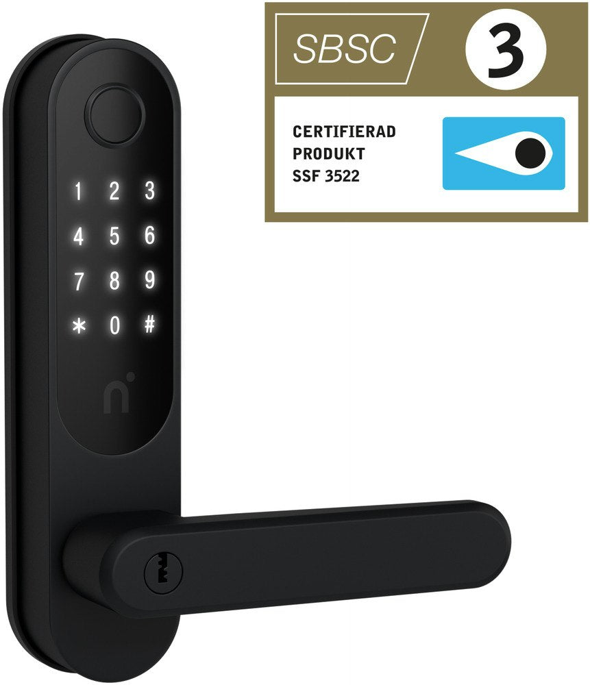 Nimly Touch Pro kodlås Ultimate Black med fingeravtryck