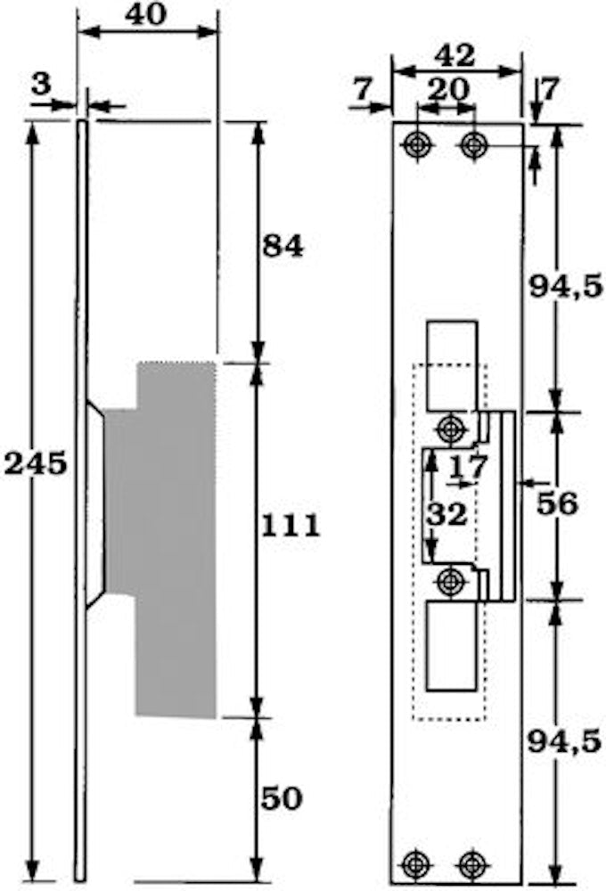 Monteringsstolpe 731/17mm