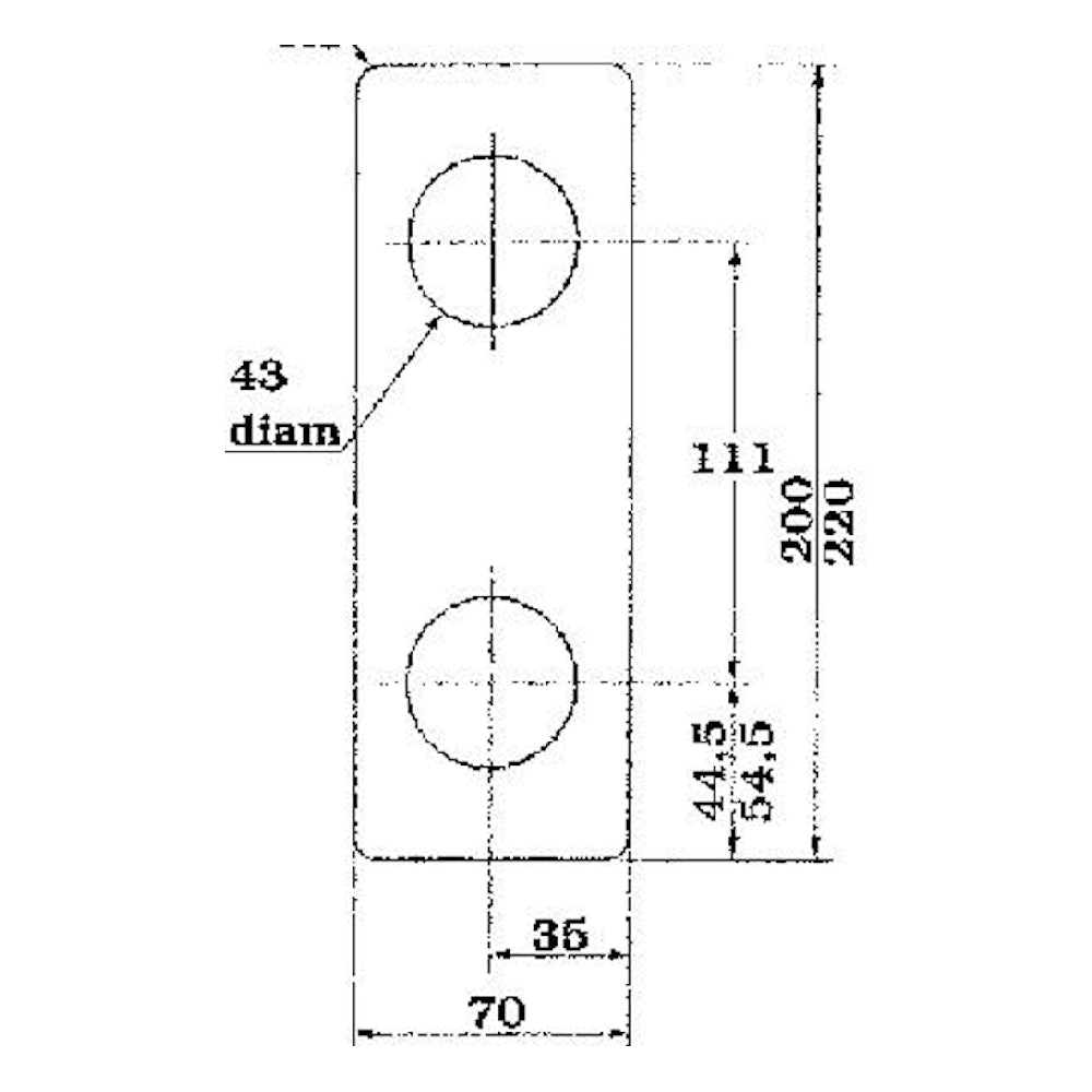 T-skylt 70x220 PO162 2-p SB