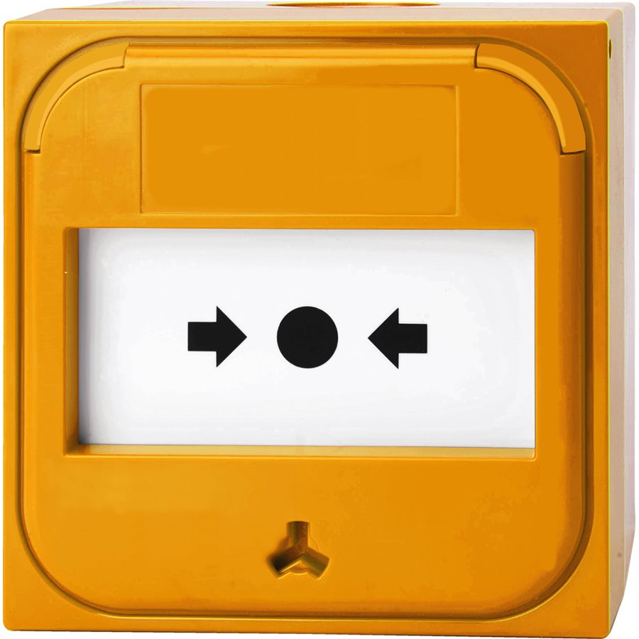 Larmknapp Konventionell Infälld Gul