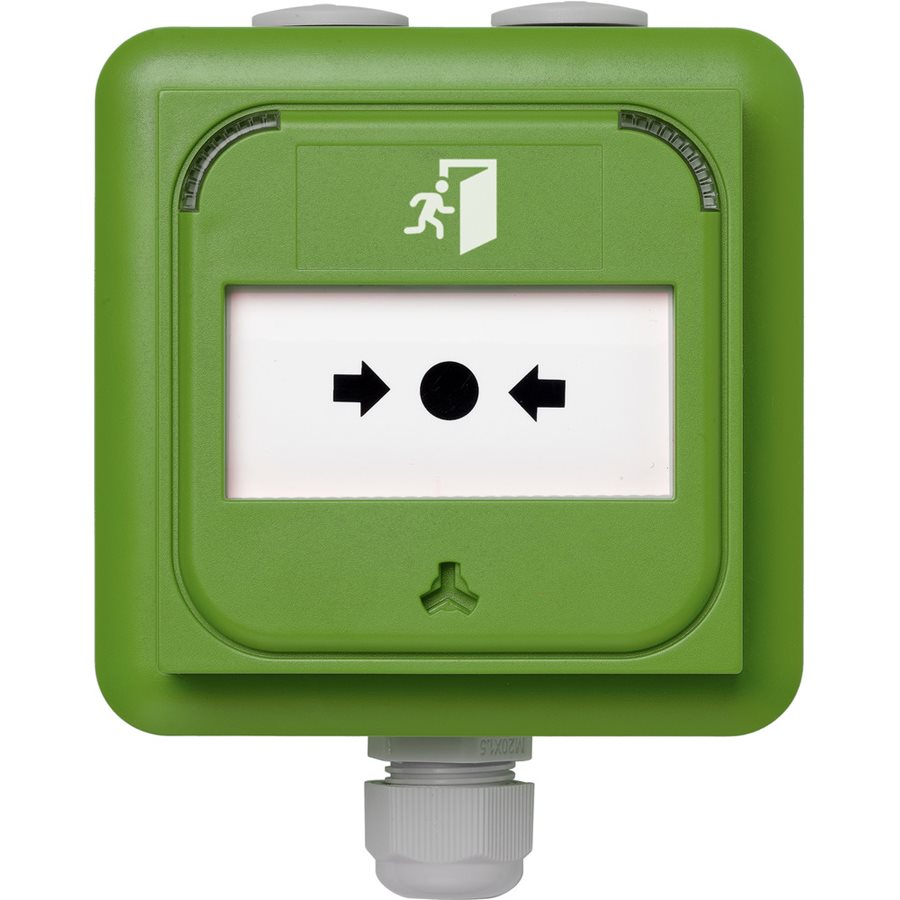 Larmknapp Led Adresserbar Ip67 Utanpå Grön