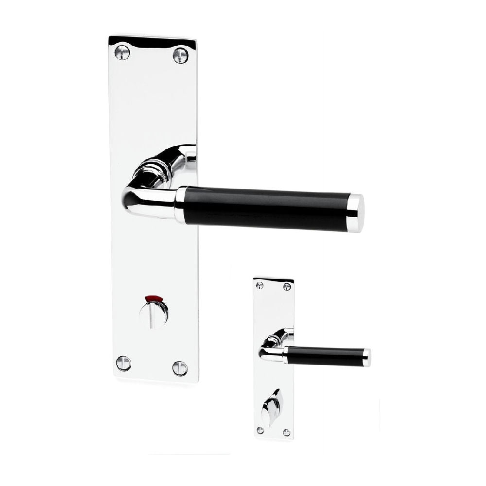 Trycke 383 inkl långskylt WC svart/krom SB