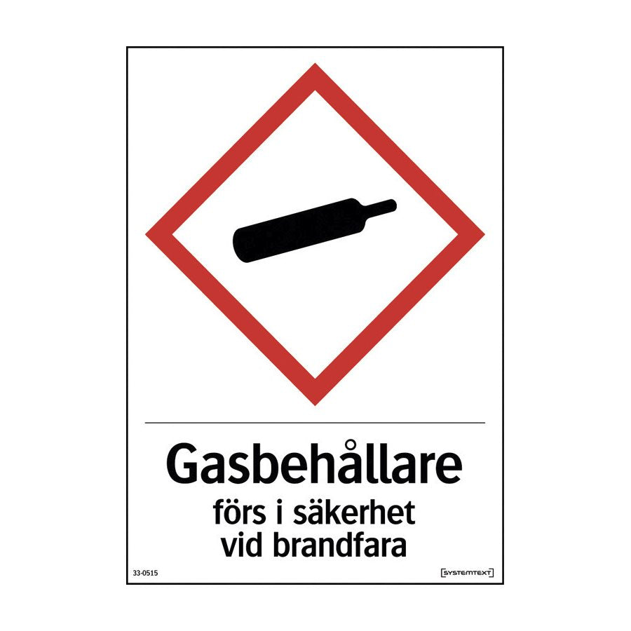 Skylt Gasbehållare 148x210mm plast