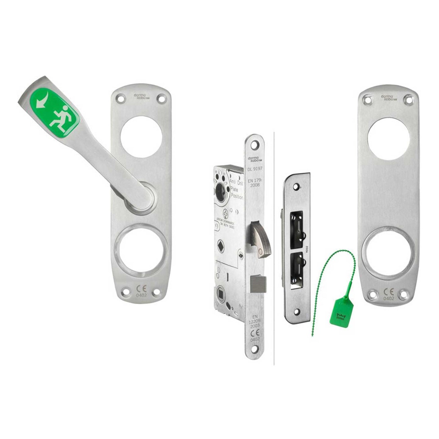 Nödutrymningsbeslag DEAK 901 vänster rostfritt stål