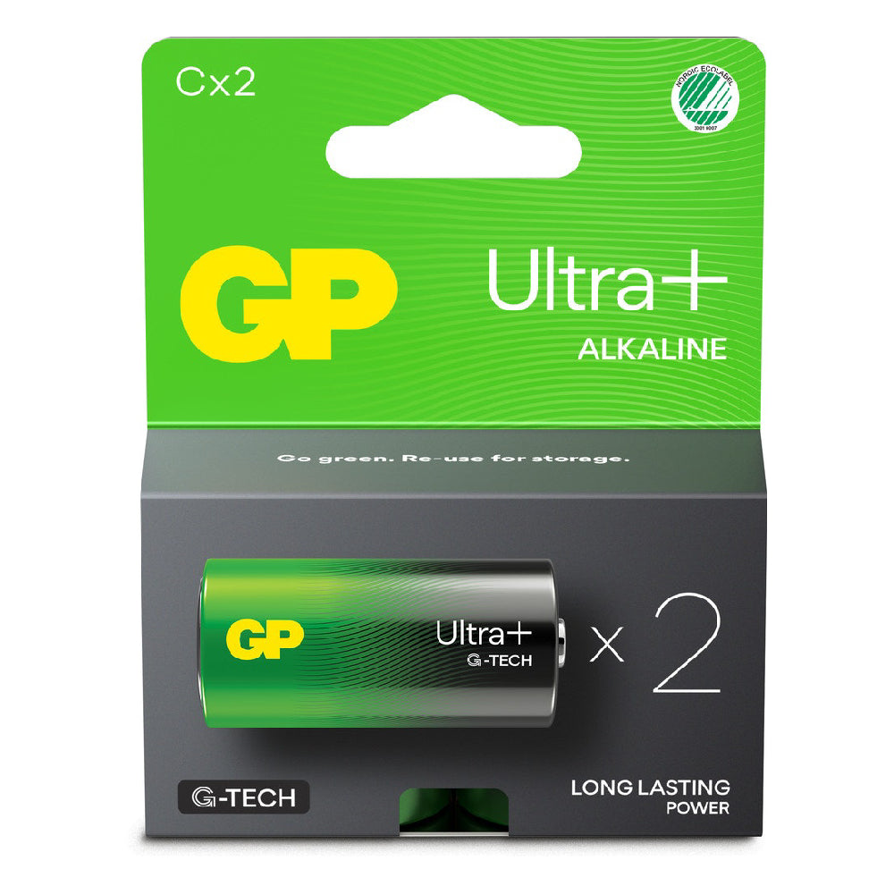 Batteri 14AUP/LR14 C 1,5V Ultra Plus alkaliskt 2-pack SB