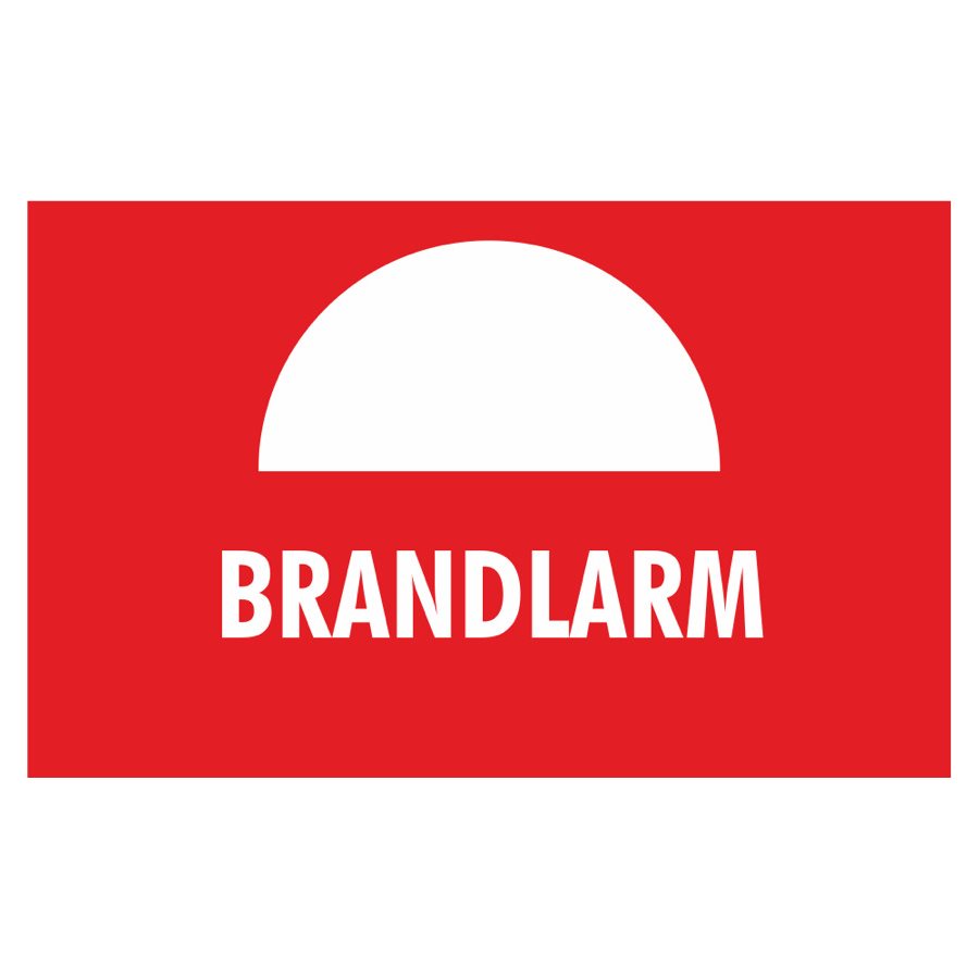Skylt brandlarm 80x50mm