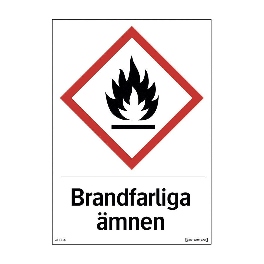 Skylt Brandfarliga ämnen 210x297mm