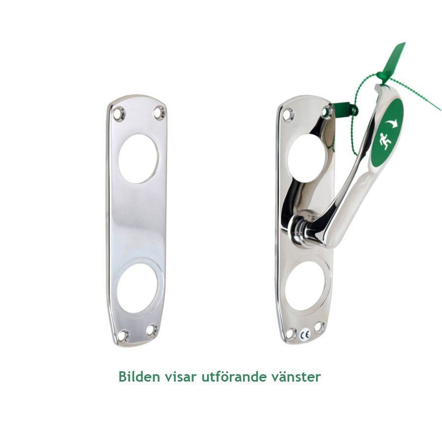 Nödutrymningsbeslag 179A 42-90 höger nickel