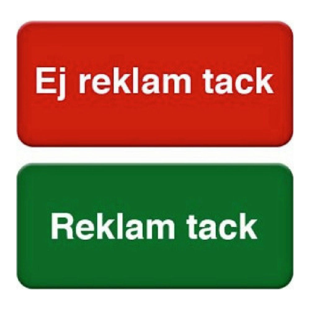Skylt Reklam Ej reklam tack 14st