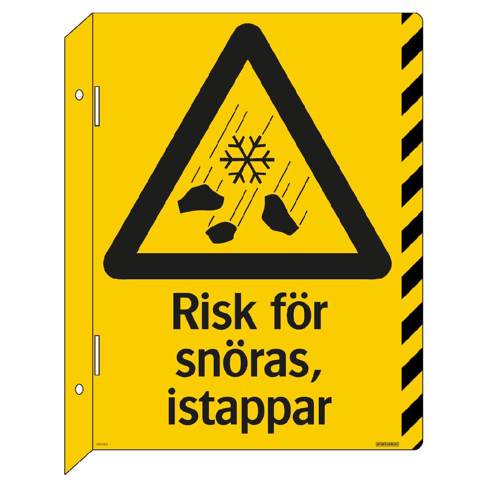 Skylt Risk för snöras dubbelsidig 370x420mm