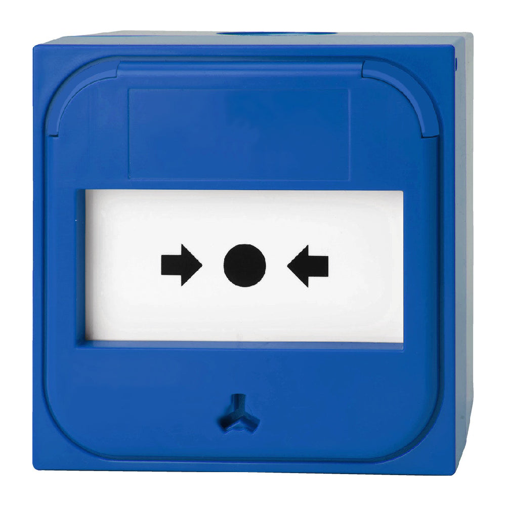 Larmknapp konventionell infälld blå