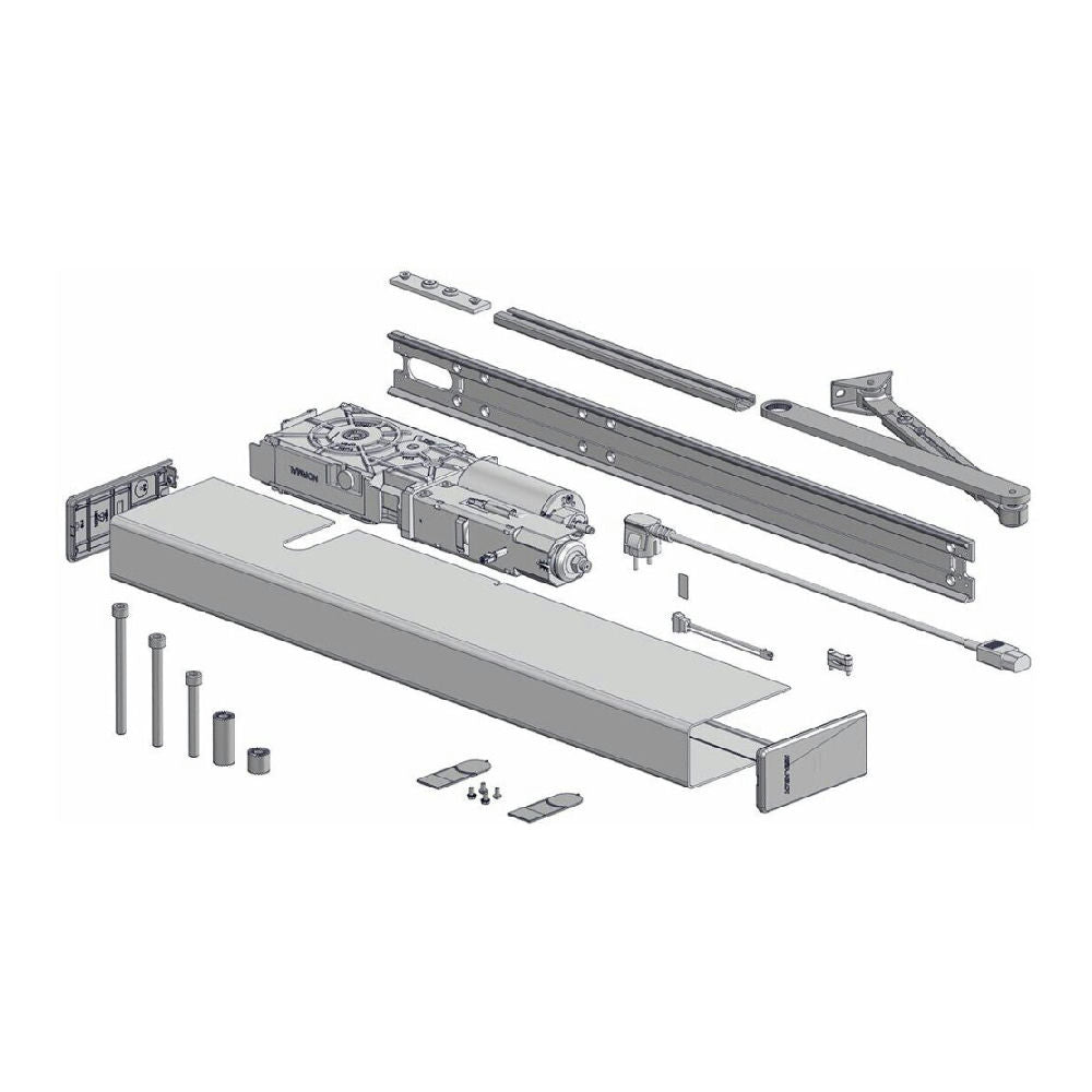 Dörrautomatik SW300-S-ECO tryckande standardarm kpl grå