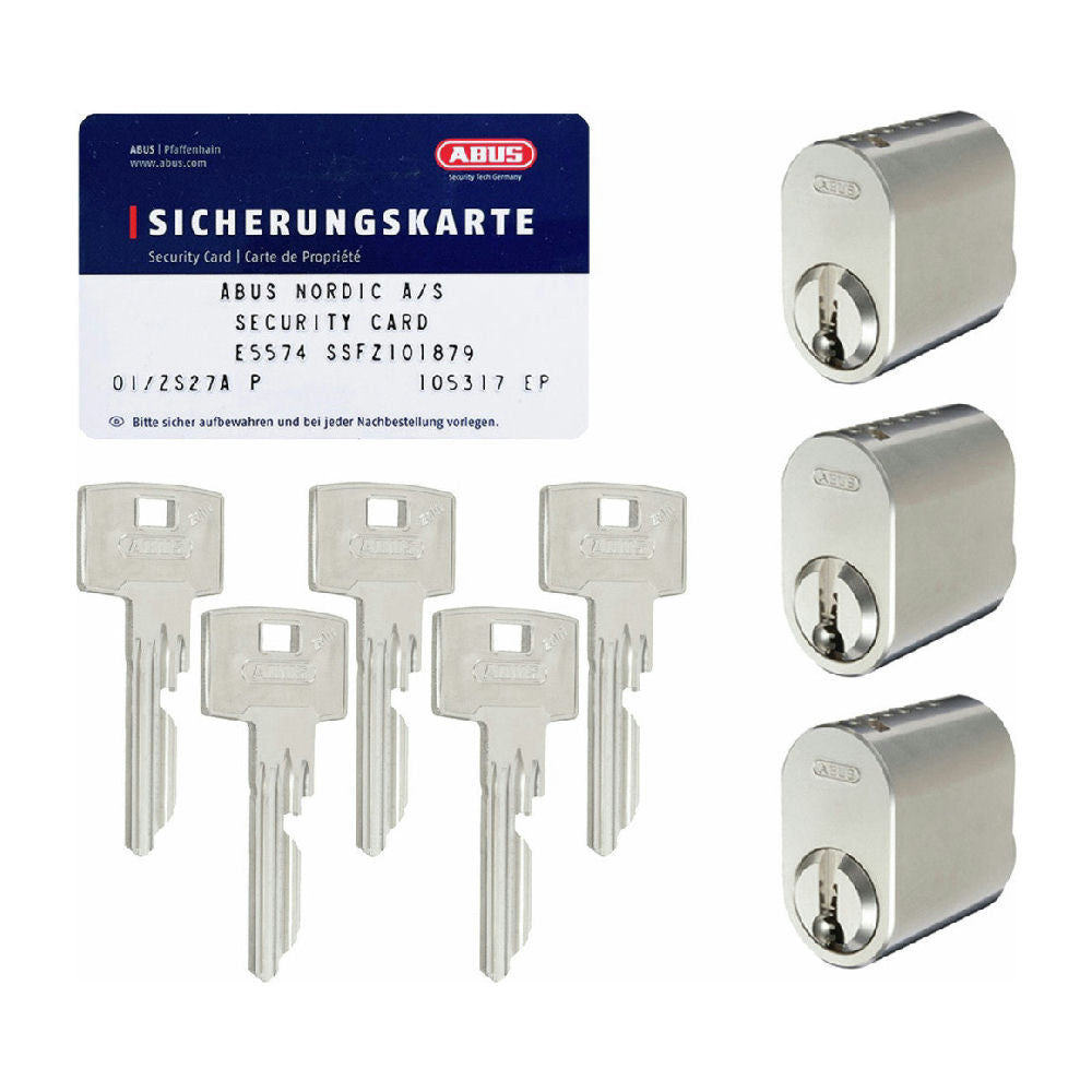 Cylinder oval LL 3-pack 5 nycklar nickel SSF3