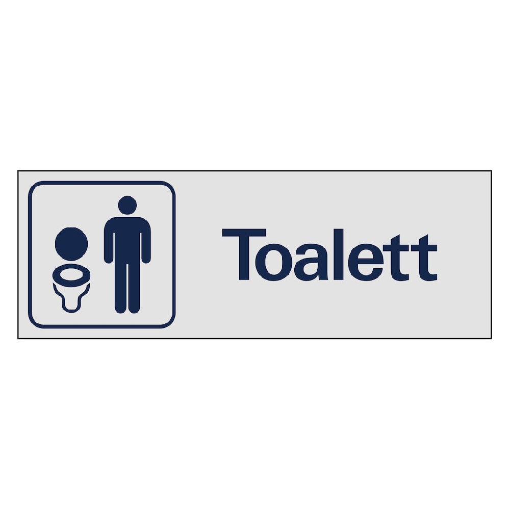 Skylt Toalett herr aluminium