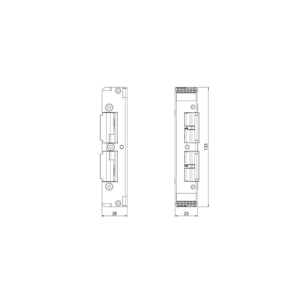 Måttskiss Elslutbleck Step 92 specialmikro 24V