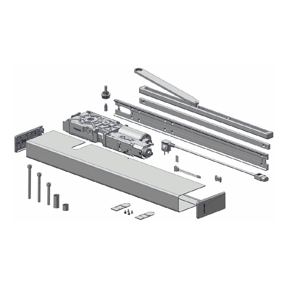 Dörrautomatik SW300-S-ECO dragande glidarm kpl grå
