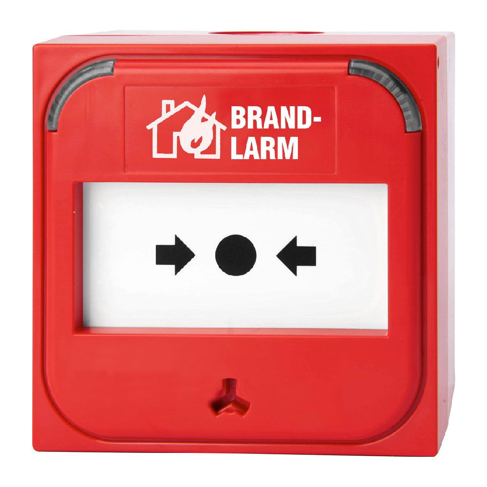 Larmknapp LED adresserbar isolator infälld svensk röd