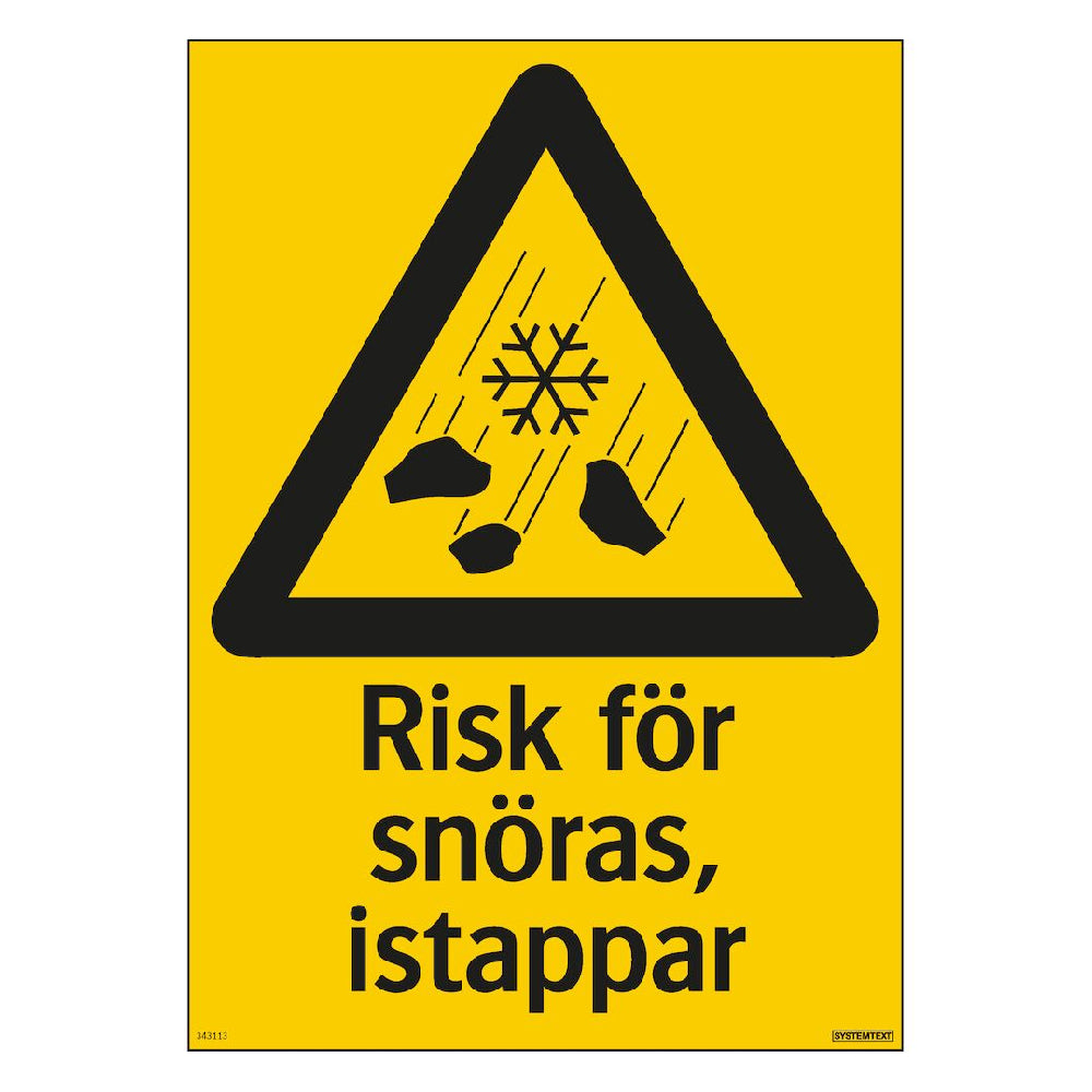 Skylt Risk för snöras A3 297x420mm