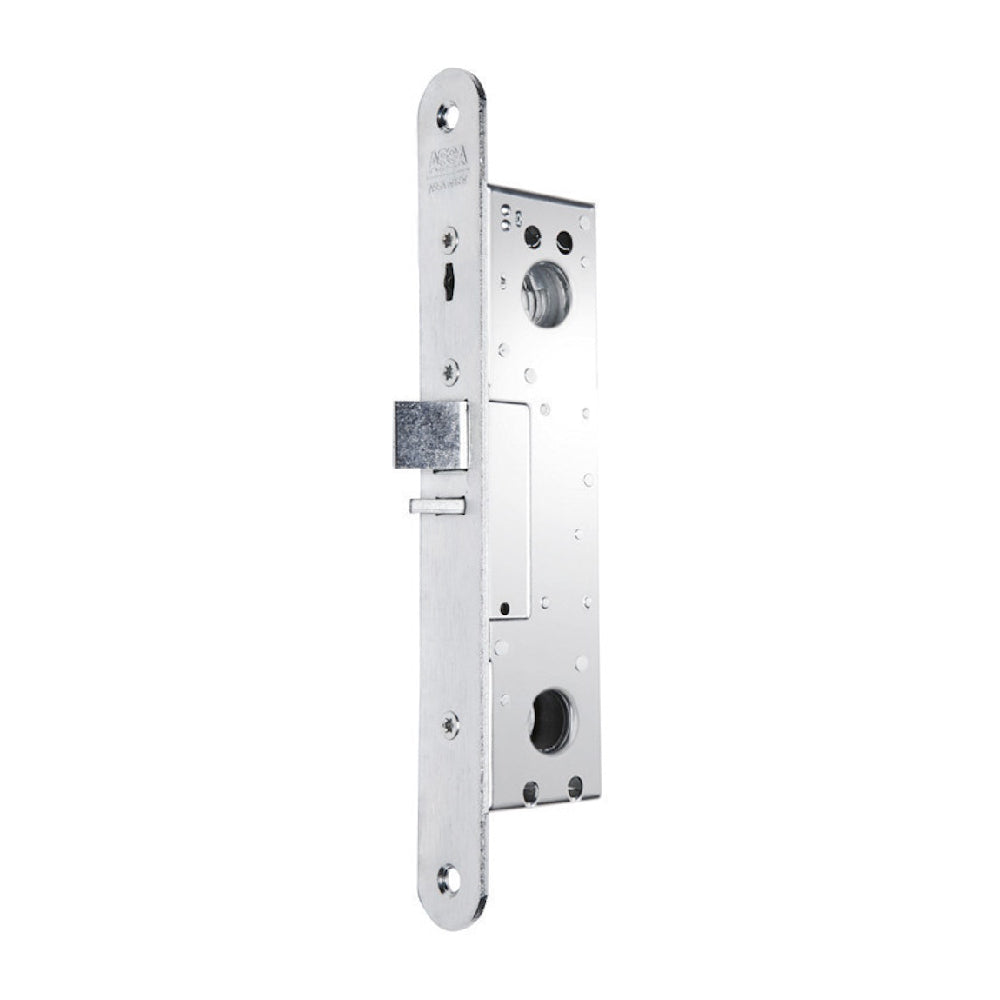 Låshus 1385-28 vänster från ASSA ABLOY är ett smalprofillåshus för entrédörrar vars konstruktion utgörs av smala ramprofiler, försedda med draghandtag och dörrstängare eller dörrautomat. Passar vänsterhängda dörrar med 28 mm dorndjup.