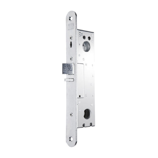Låshus 1385-28 vänster från ASSA ABLOY är ett smalprofillåshus för entrédörrar vars konstruktion utgörs av smala ramprofiler, försedda med draghandtag och dörrstängare eller dörrautomat. Passar vänsterhängda dörrar med 28 mm dorndjup.