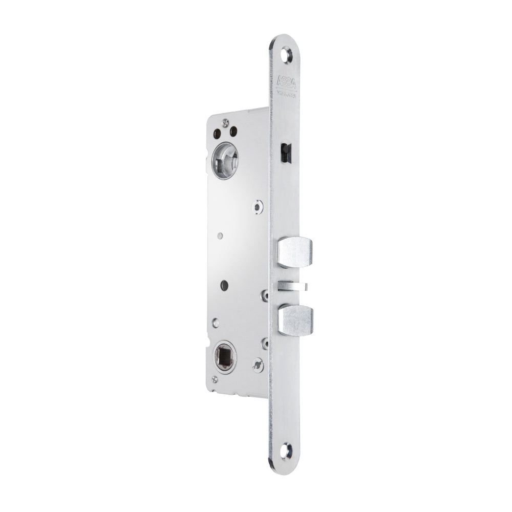 Låshus 220-35 höger från ASSA ABLOY är ett låshus för ytter- och innerdörrar, entrédörrar och tekniska utrymmen med 35 mm dorndjup. Med cylinder-, förreglingsfall och tryckesfall för pålitlig låsning.