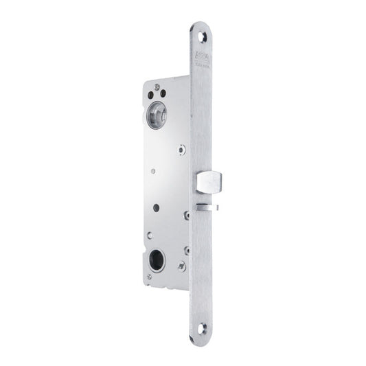 Låshus 232-35 höger från ASSA ABLOY är ett låshus för entrédörrar och portar försedda med draghandtag, dörrstängare eller dörrautomat. Automatisk förregling. Passar högerhängda dörrar med 35 mm dorndjup.