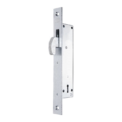 Låshus 237 hakregel från ASSA ABLOY är ett hakregellås för smalprofildörrar med 9 tillhållare. Ger med ett varvs nyckelvridning full utlåsning av regeln (22 mm) med förregling i utlåst läge