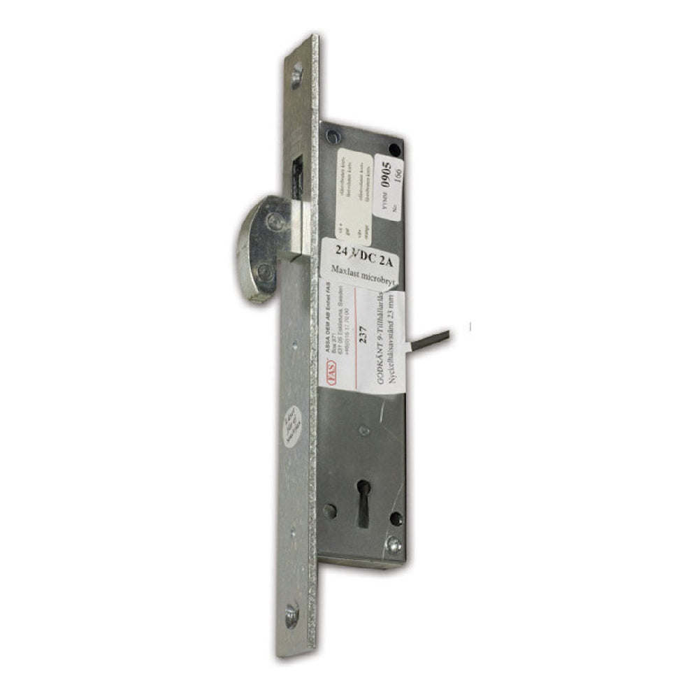 Låshus 237 hakregel mikro från ASSA ABLOY är ett hakregellås för smalprofildörrar med 9 tillhållare och inbyggd mikrobrytare för regelstatusindikering.