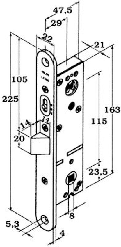 Låshus LC300/29 4920S höger