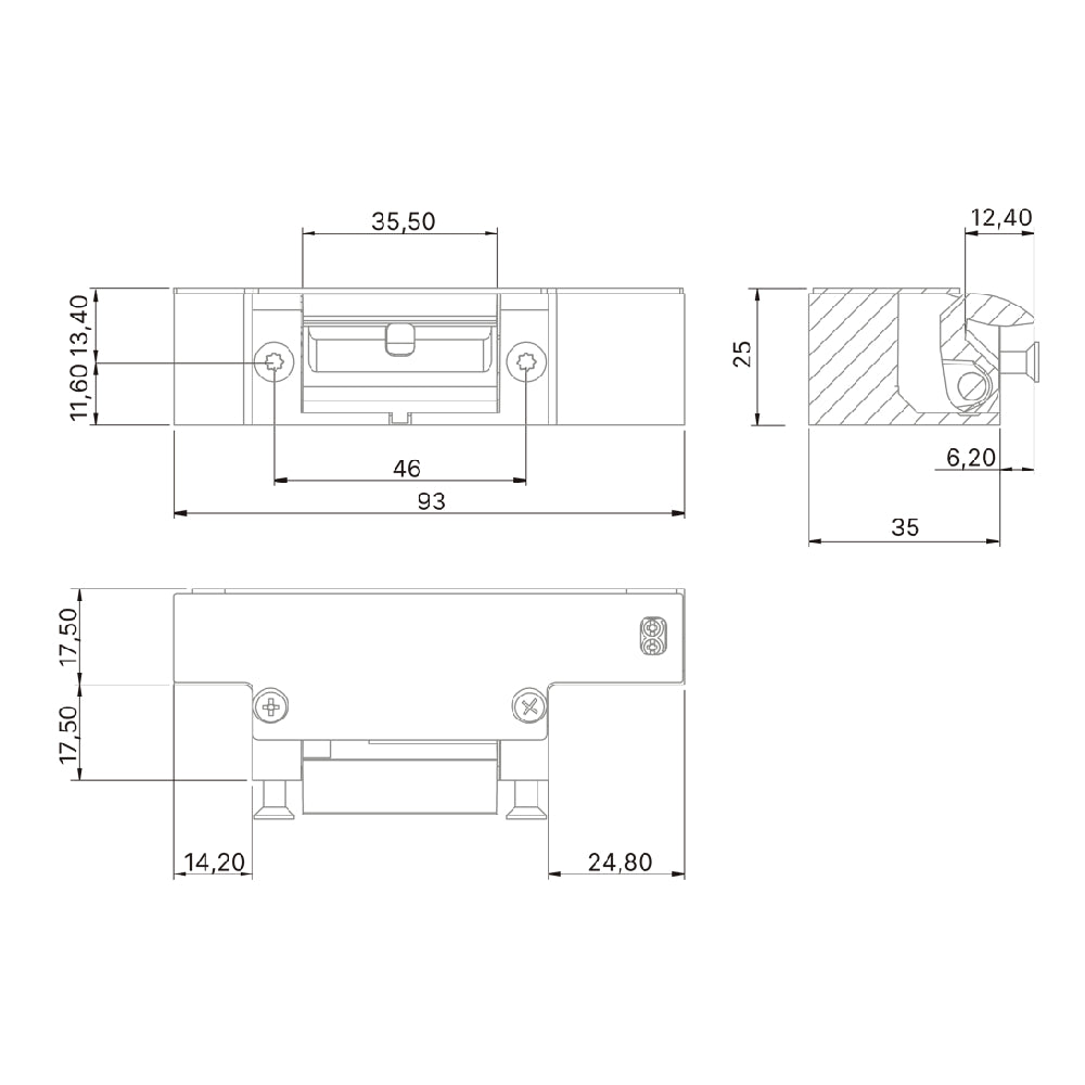 Elslutbleck EX-91 rättvänd 12-24V