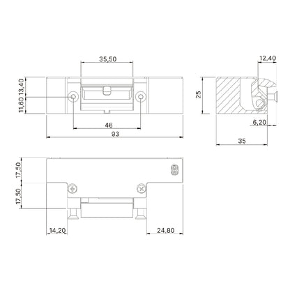 Elslutbleck EX-91 rättvänd 12-24V