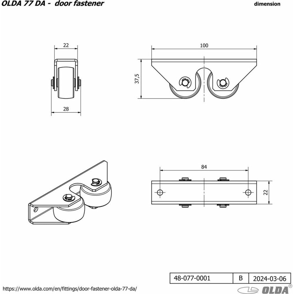 Dörrhållare 77 DA svart