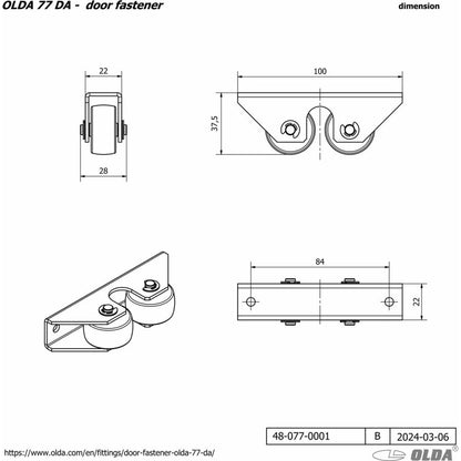 Dörrhållare 77 DA svart