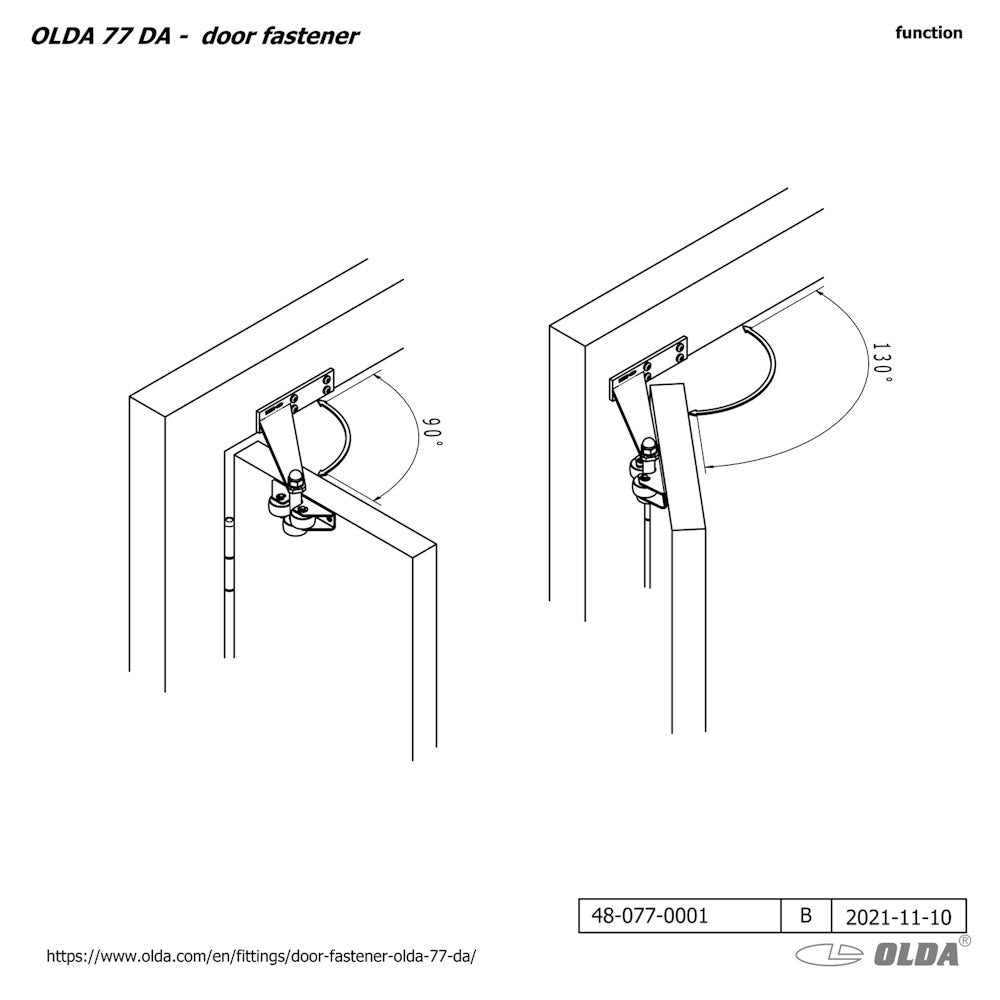 Dörrhållare 77 DA svart