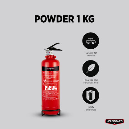 Pulversläckare PE1 8A-55B-C 1kg röd