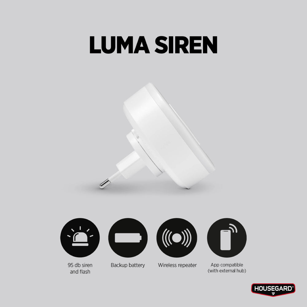 Siren Luma trådlös siren 230V inkl batteribackup