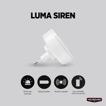Siren Luma trådlös siren 230V inkl batteribackup
