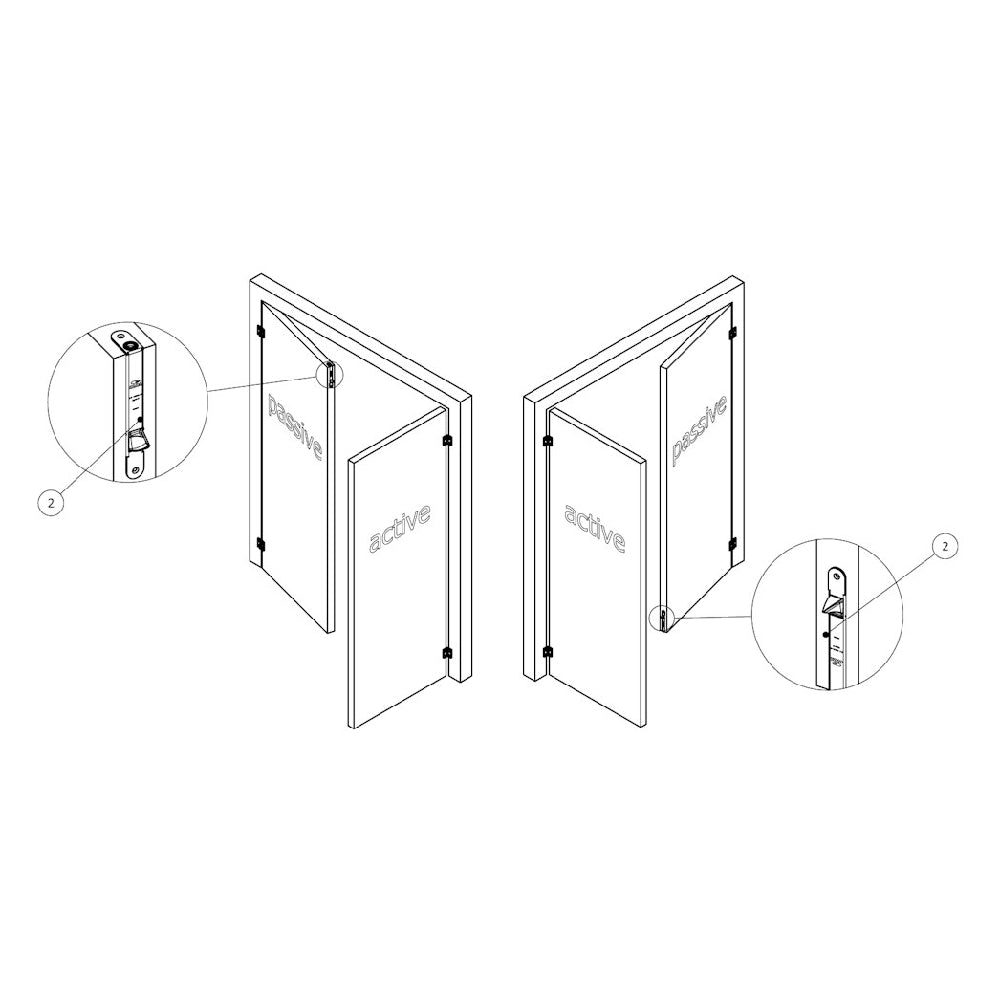 Kantregel automatisk 43 HZA-20T typ 2 höger 60 mm kit