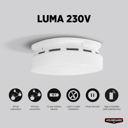 Brandvarnare Luma 230V 10år