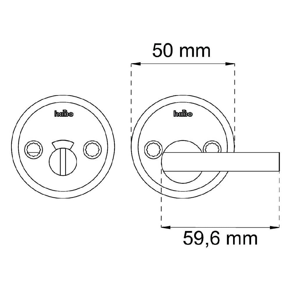Måttskiss Wc-beslag A265 HCP krom SB